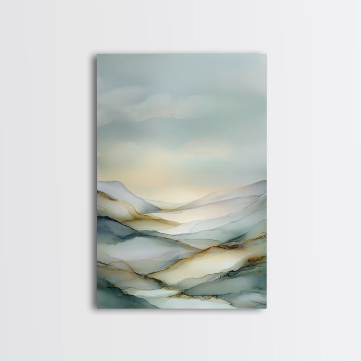 Soft Gradient Sunrise Framed Canvas Print, Dental Office Art, Textured Painting, Office Decor, Calm, Room Decor Aesthetic, DOA-2x3-28