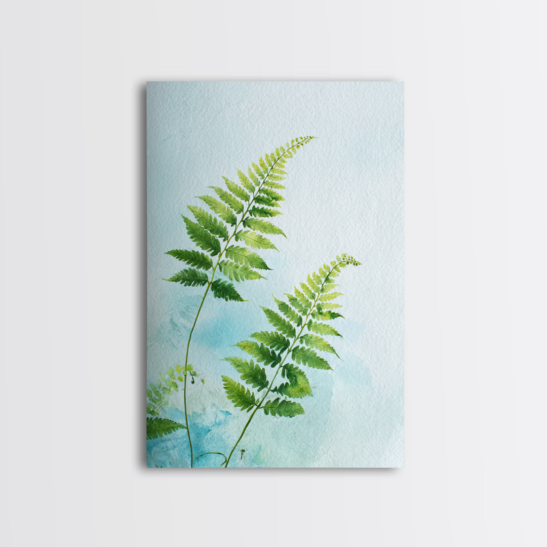 Botanical Fern Study Framed Canvas Print, Dental Office Art, Unique Wall Art, Office Decor, Watercolor Art, Calm, DOA-2x3-3