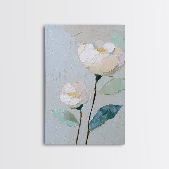 Sterile Modern Floral Painting Framed Canvas Print, Dental Office Art, Tooth Art, Office Decor, Fine Art, Calm, Modern Decor, DOA-2x3-43