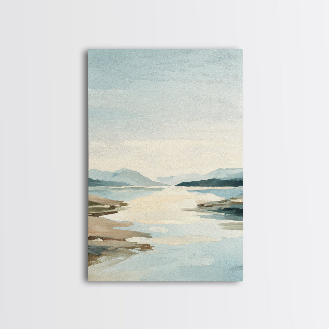 Sunlit Lake with Calming Reflections Framed Canvas Print, Dental Office Art, Dentistry Art, Office Decor, Fine Art, Calm, DOA-2x3-47