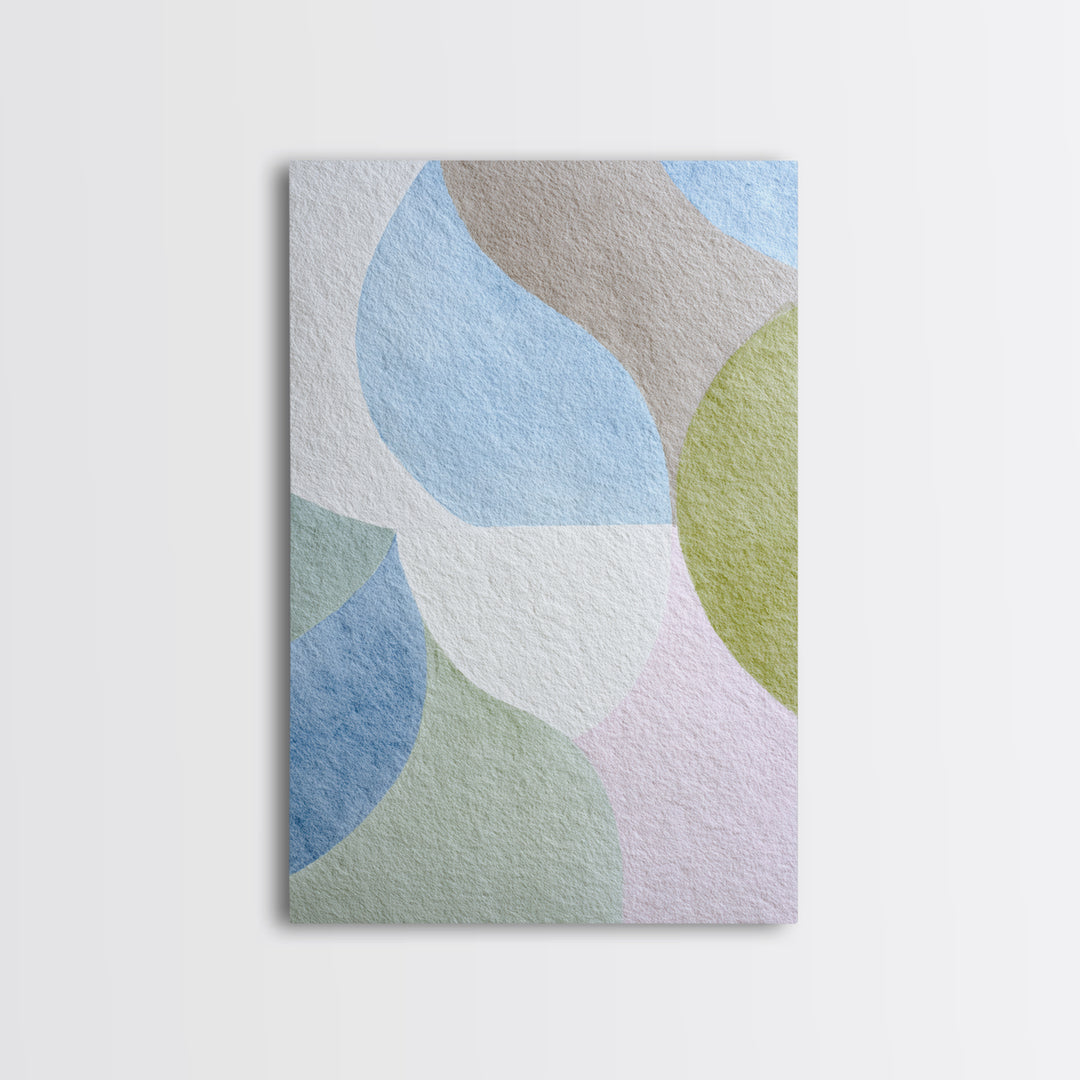 Simple Rainbow Pastel Shapes for Children Canvas Print, Dental Office Art, Gallery Decor, Office Decor, Abstract Art, Calm, DOA-2x3-5