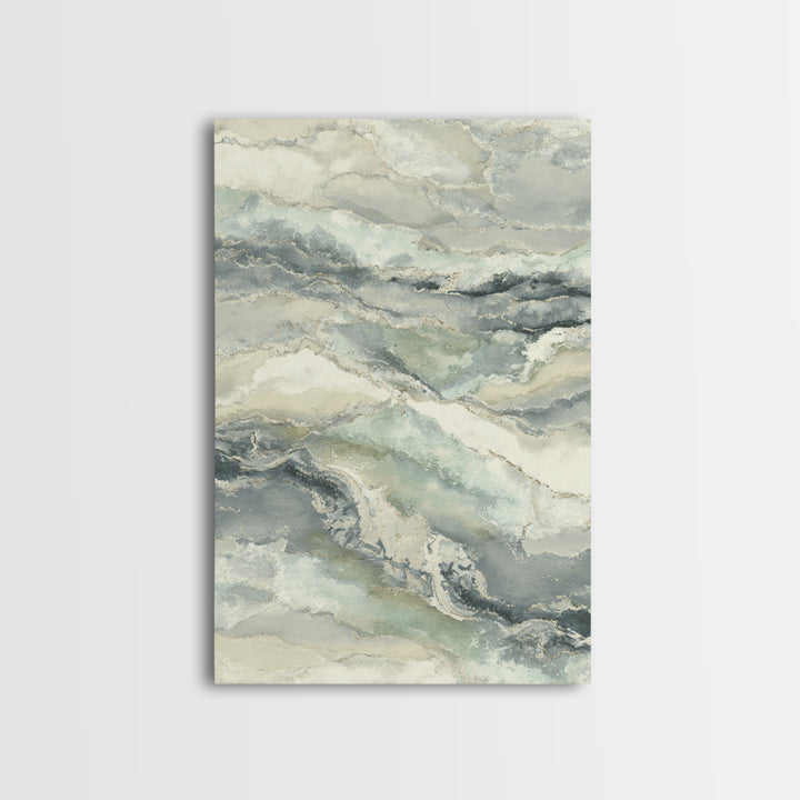 Clean Marble Texture Framed Canvas Print, Dental Office Art, Digital Artwork, Office Decor, Abstract Art, Calm, Dentist Art, DOA-2x3-56
