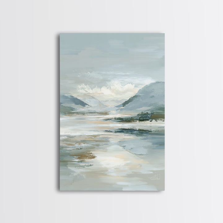 Gentle Mountain Landscape Framed Canvas Print, Dental Office Art, Dentist Art, Office Decor, Fine Art, Calm, Luxury Decor, DOA-2x3-60