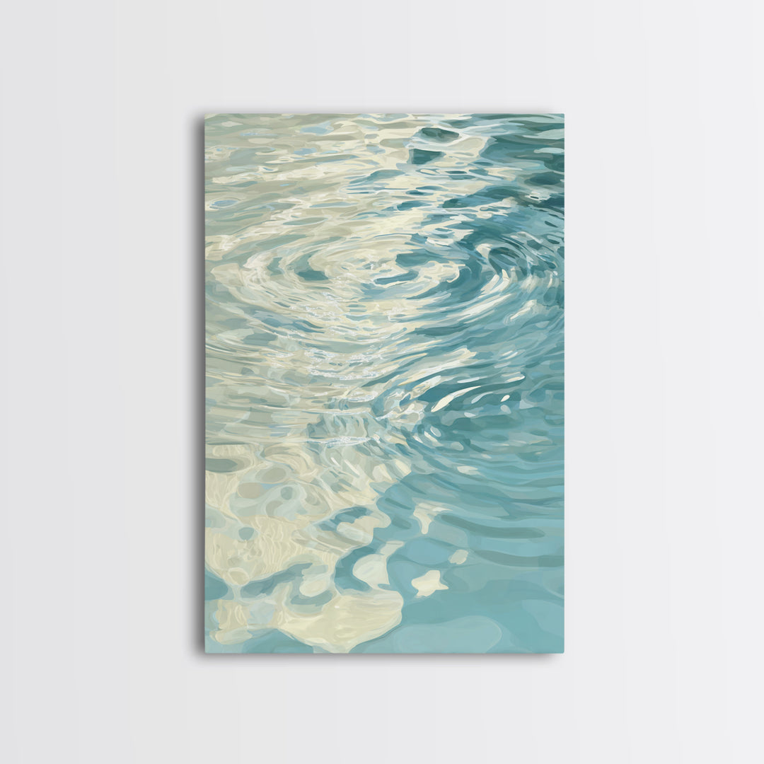 Abstract Water Ripple Pattern Framed Canvas Print, Dental Office Art, Room Decor, Office Decor, Abstract Art, Calm, DOA-2x3-69
