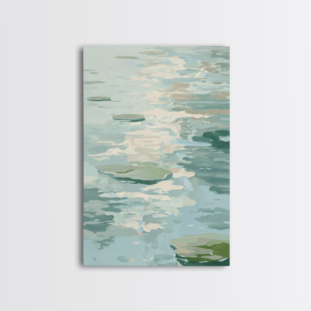 Sunlit Lake with Calming Reflections Canvas Print, Dental Office Art, Dental Office, Office Decor, Oil Painting, Calm, DOA-2x3-71