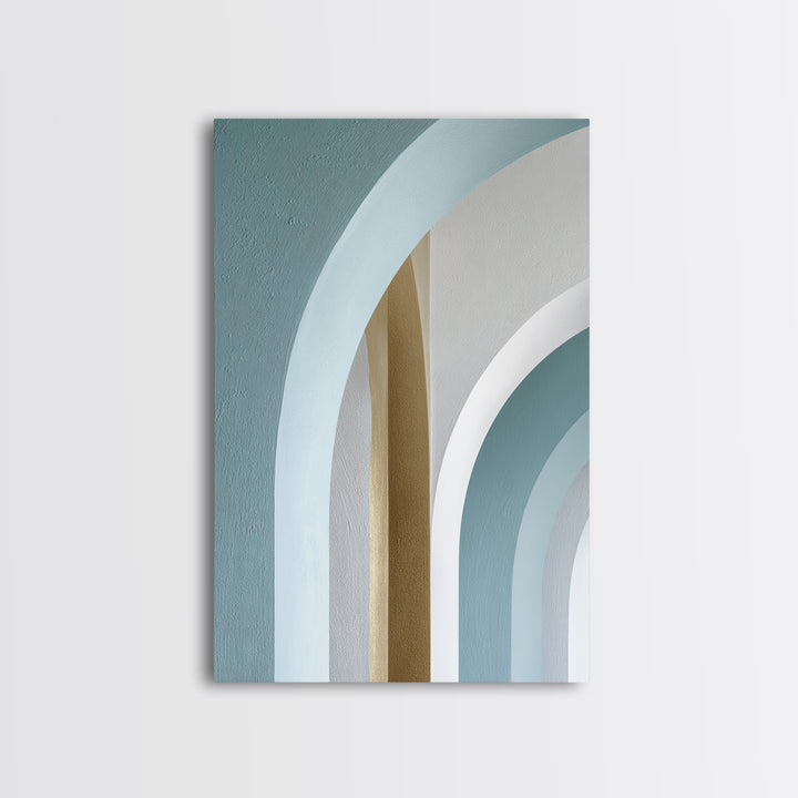 Light Scandinavian Abstract Arches Framed Canvas Print, Dental Office Art, Textured Painting, Office Decor, Abstract Art, Calm, DOA-2x3-73