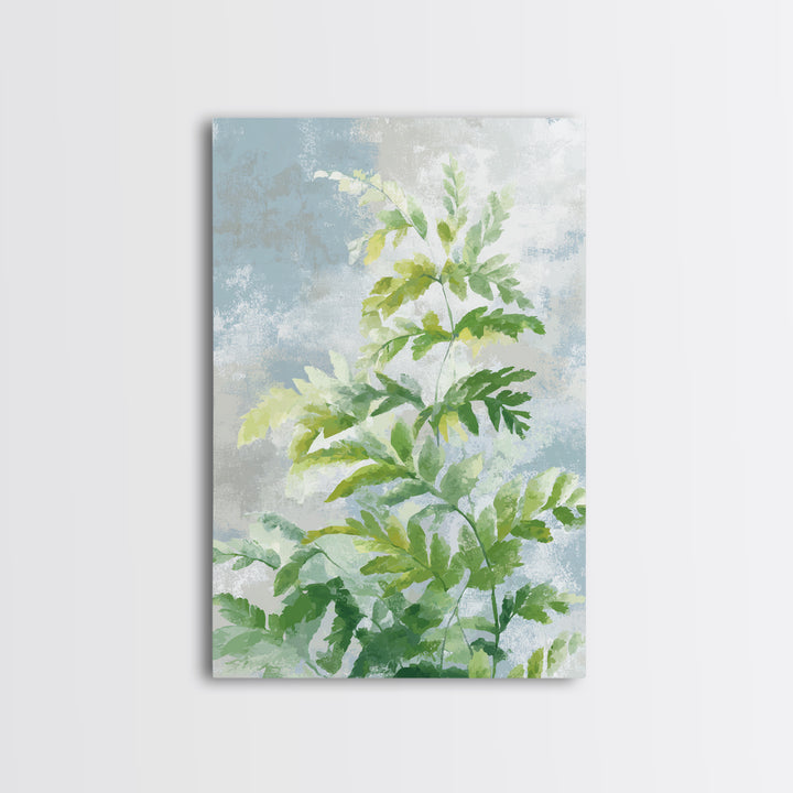 Botanical Fern Study Framed Canvas Print, Dental Office Art, Medical Office Art, Office Decor, Watercolor Art, Calm, DOA-2x3-75