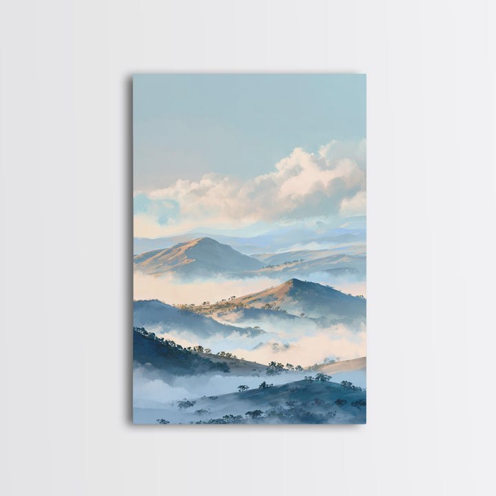 Soft Gradient Sunrise Framed Canvas Print, Dental Office Art, Textured Painting, Office Decor, Calm, Room Decor Aesthetic, DOA-2x3-76