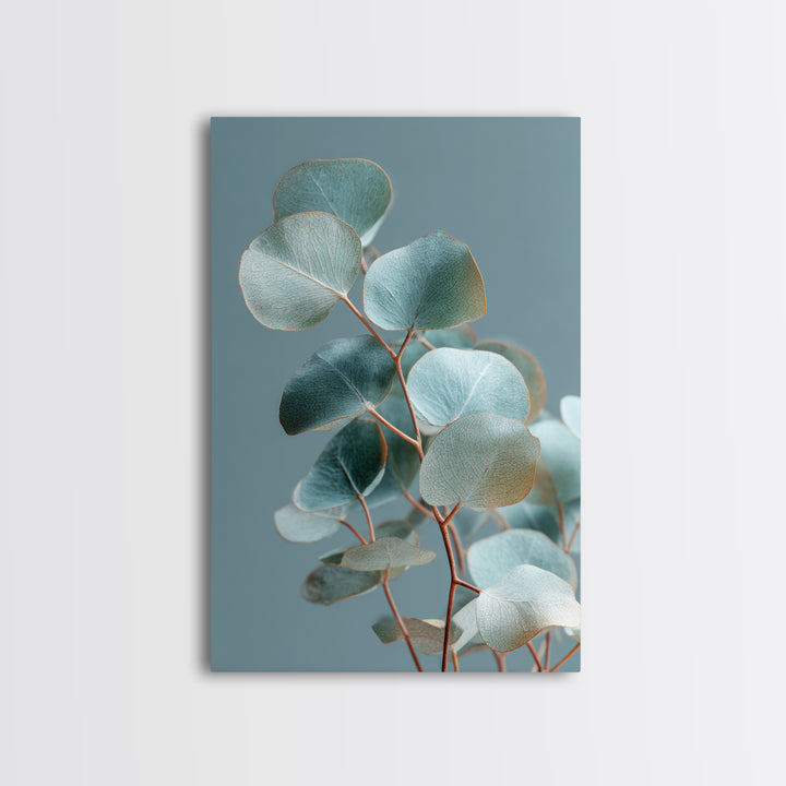 Soft Botanical Eucalyptus Print for Clean Atmosphere Framed Canvas Print, Dental Office Art, Boho Decor, Office Decor, Calm, DOA-2x3-83