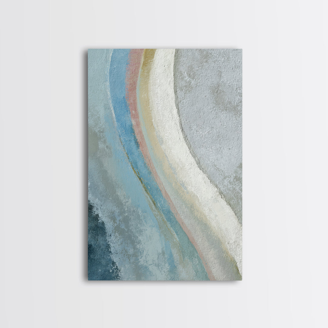Minimal Smile Curve Abstract Framed Canvas Print, Dental Office Art, Contemporary Art, Office Decor, Calm, Dental Wall Art, DOA-2x3-85