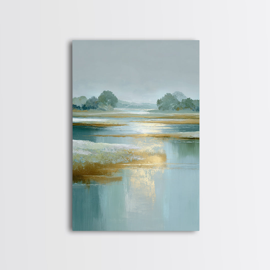 Sunlit Lake with Calming Reflections Canvas Print, Dental Office Art, Art Print, Office Decor, Fine Art, Calm, Unique Wall Art, DOA-2x3-95