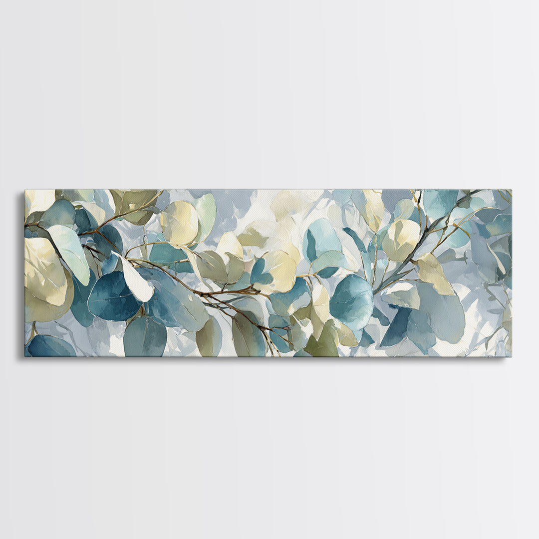 Soft Botanical Eucalyptus Print for Clean Atmosphere Canvas Print, Dental Office Art, Dental Office, Office Decor, DOA-3x1-19