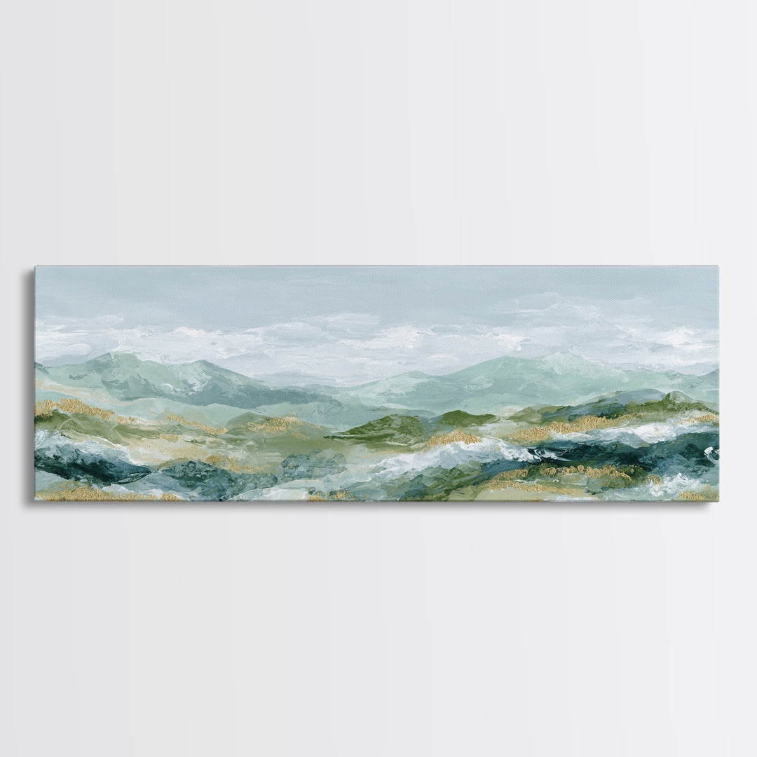 Gentle Mountain Landscape Canvas Print, Dental Office Art, Dental Hygienist, Office Decor, Oil Painting, Calm, DOA-3x1-20