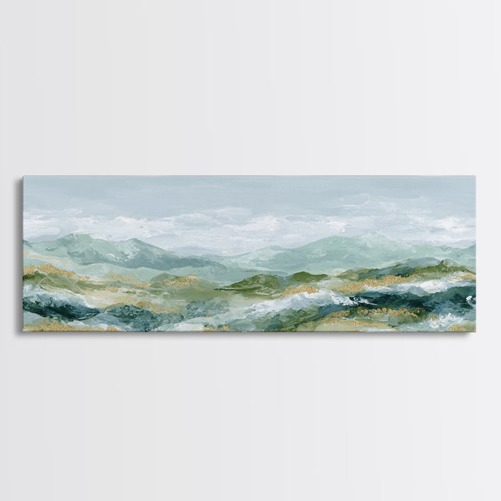 Gentle Mountain Landscape Canvas Print, Dental Office Art, Dental Hygienist, Office Decor, Oil Painting, Calm, DOA-3x1-20