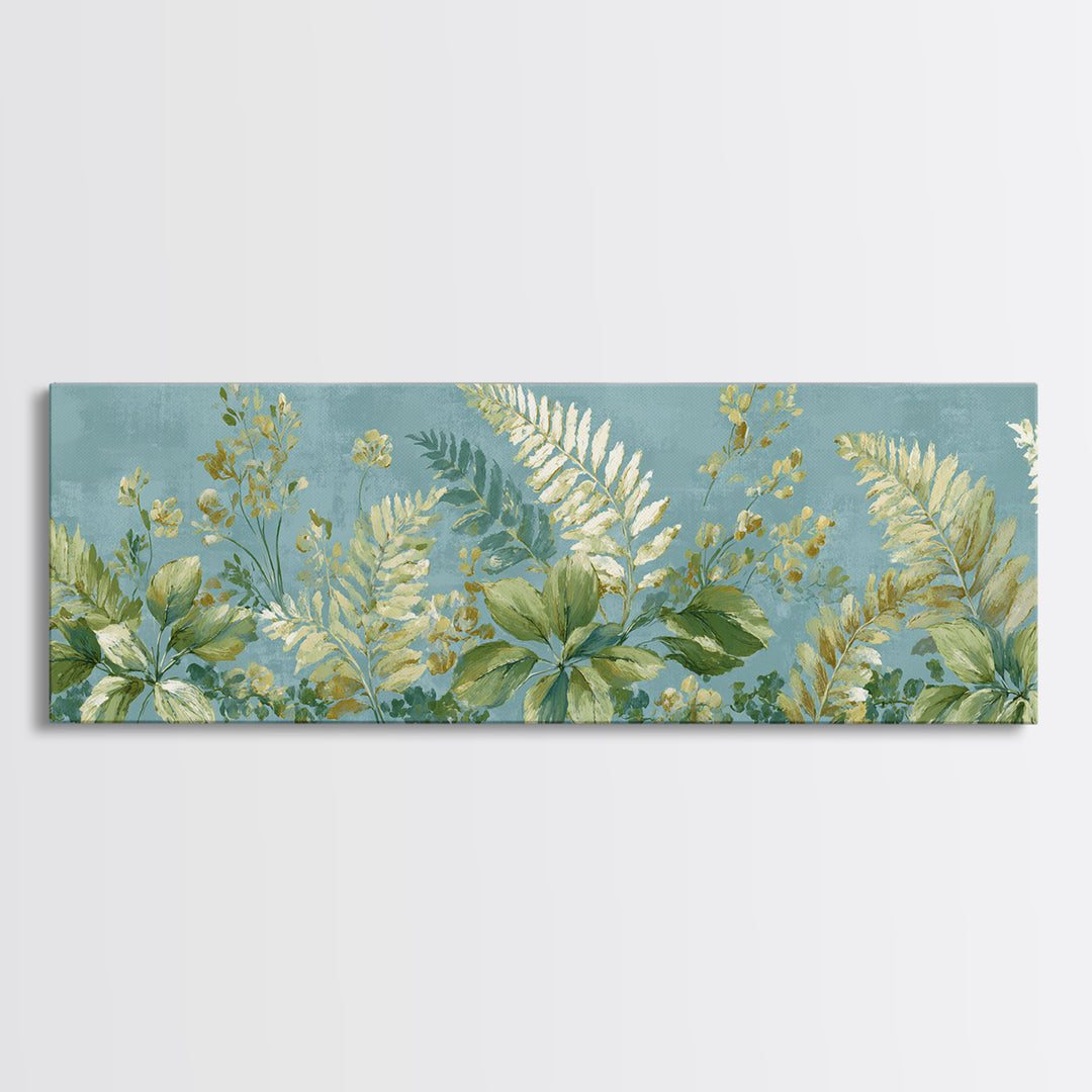 Botanical Fern Study Canvas Print, Dental Office Art, Wall Decor, Office Decor, Oil Painting, Calm, Contemporary Art, DOA-3x1-35