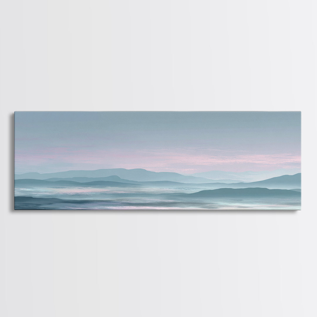 Soft Gradient Sunrise Canvas Print, Dental Office Art, Office Decor, Fine Art, Calm, Art Print, Room Decor, Textured Painting, DOA-3x1-36