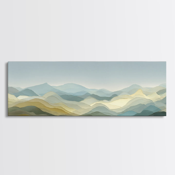 Gentle Mountain Landscape Framed Canvas Print, Dental Office Art, Medical Office Art, Office Decor, Fine Art, Calm, DOA-3x1-44