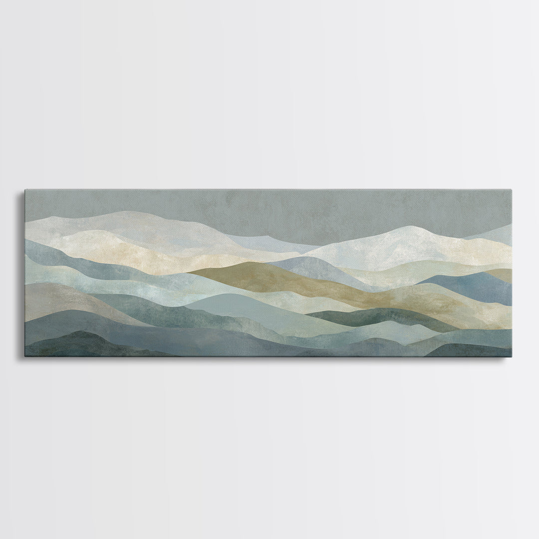 Clean Geometric Art Canvas Print, Dental Office Art, Statement Artwork, Office Decor, Abstract Art, Calm, Printable Wall Art, DOA-3x1-48