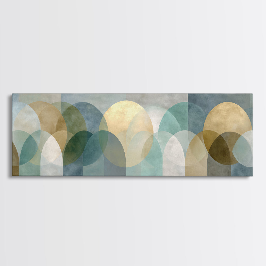 Light Scandinavian Abstract Arches Framed Canvas Print, Dental Office Art, Minimalist Wall Art, Office Decor, Abstract Art, DOA-3x1-57