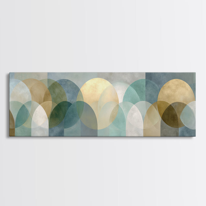Light Scandinavian Abstract Arches Framed Canvas Print, Dental Office Art, Minimalist Wall Art, Office Decor, Abstract Art, DOA-3x1-57