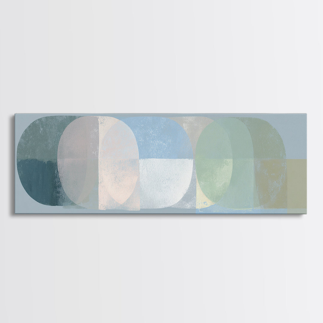 Simple Rainbow Pastel Shapes for Children Canvas Print, Dental Office Art, Room Decor Aesthetic, Office Decor, Abstract Art, DOA-3x1-61