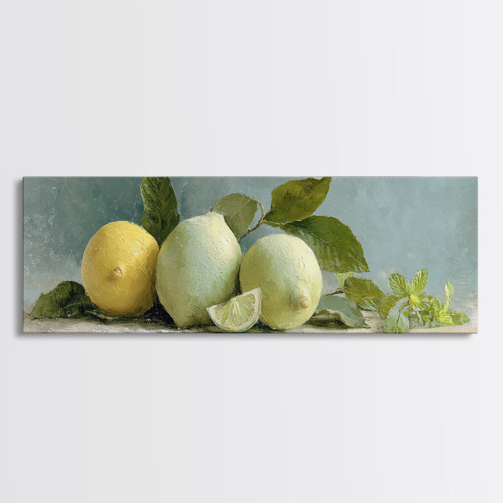 Fresh Citrus and Mint Still Life Canvas Print, Dental Office Art, Poster, Office Decor, Calm, Dental Art, Digital Artwork, DOA-3x1-71