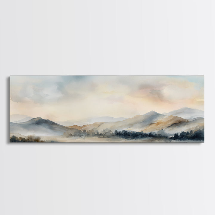 Soft Gradient Sunrise Framed Canvas Print, Dental Office Art, Contemporary Art, Office Decor, Fine Art, Calm, Dental Wall Art, DOA-3x1-84