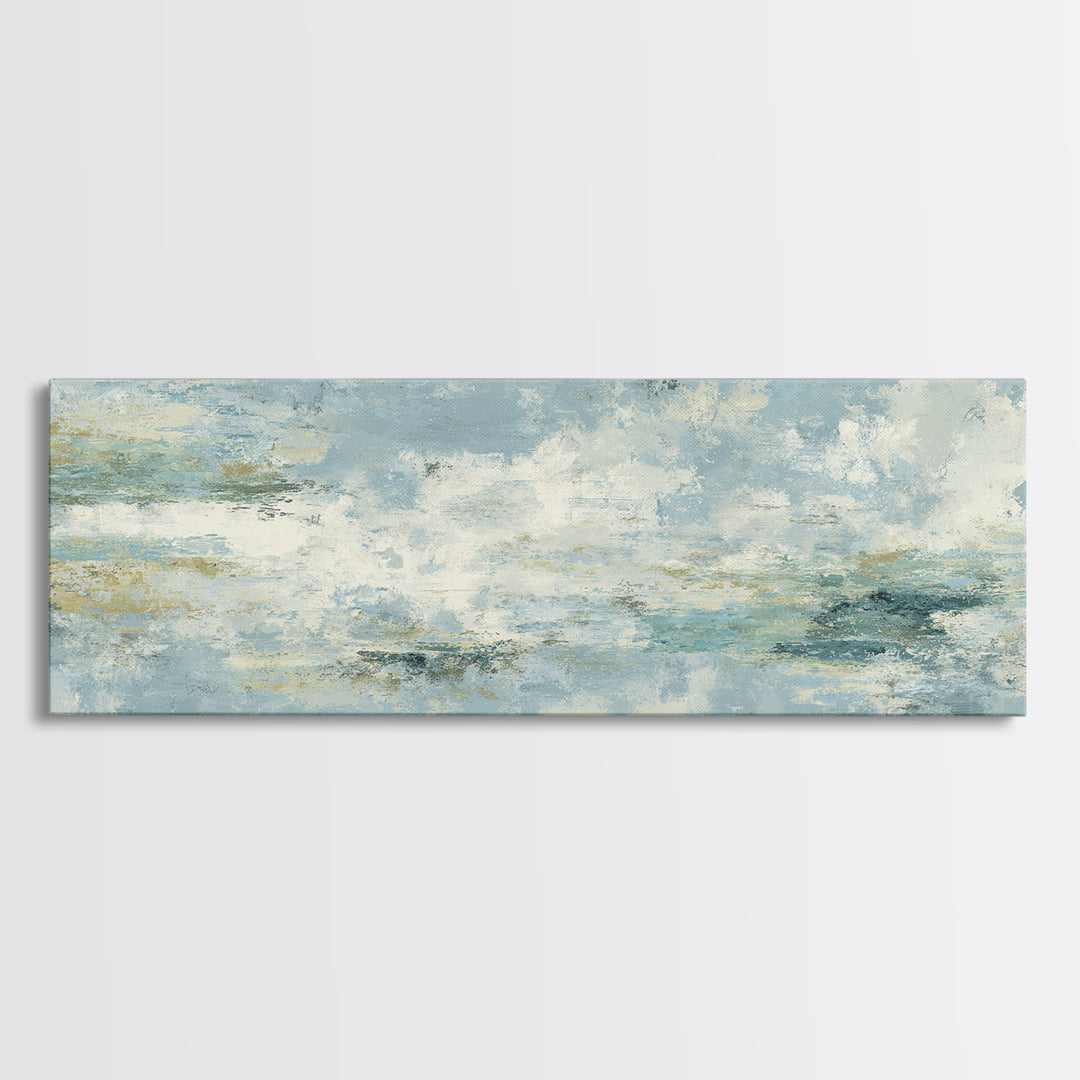Calming Abstract Ocean Waves Framed Canvas Print, Dental Office Art, Dental Hygiene, Office Decor, Calm, Medical Office Art, DOA-3x1-89
