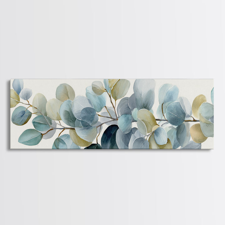 Soft Botanical Eucalyptus Print for Clean Atmosphere Canvas Print, Dental Office Art, Dental Decor, Office Decor, Calm, DOA-3x1-91