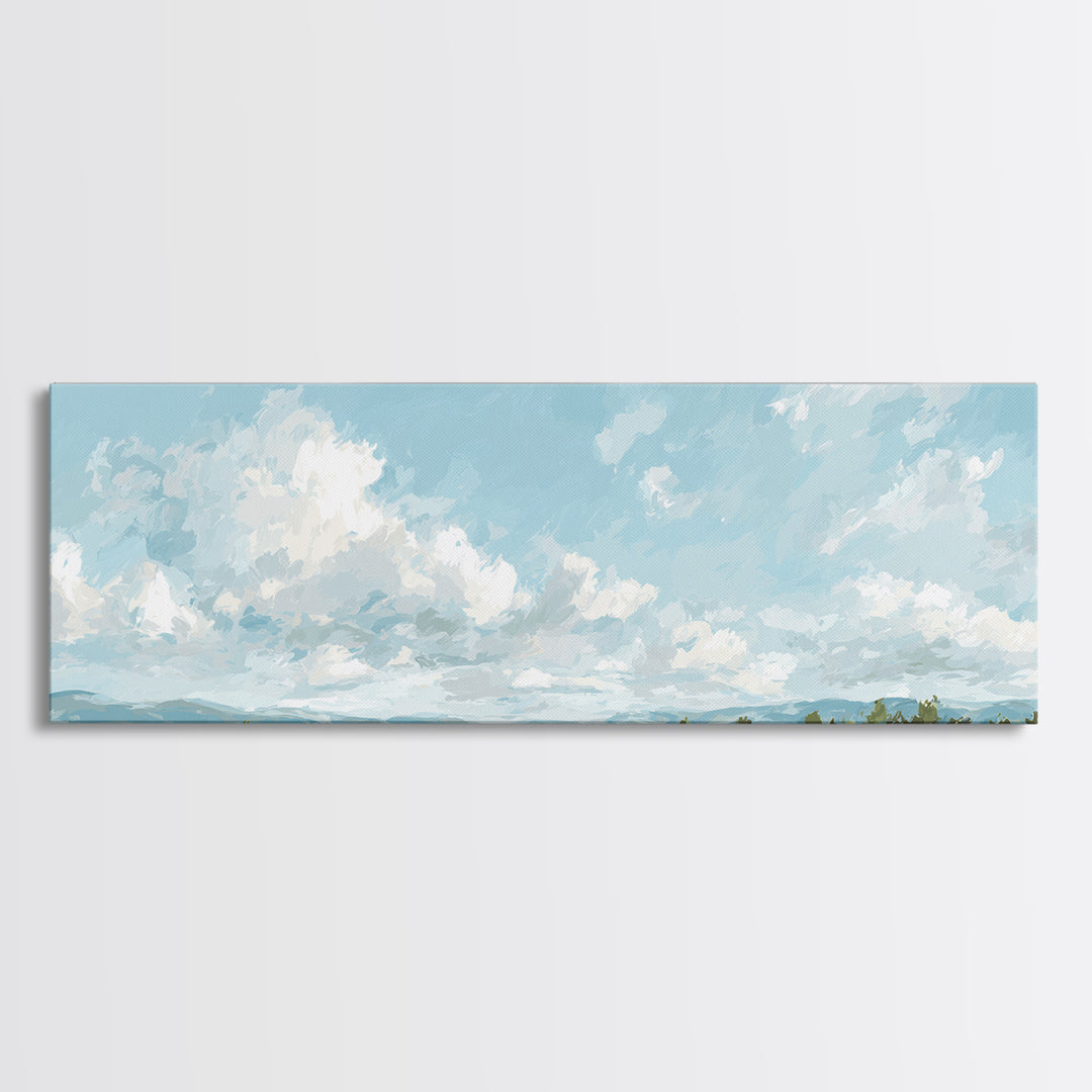 Peaceful Clouds over Open Meadow Canvas Print, Dental Office Art, Medical Office Decor, Office Decor, Fine Art, Calm, DOA-3x1-97