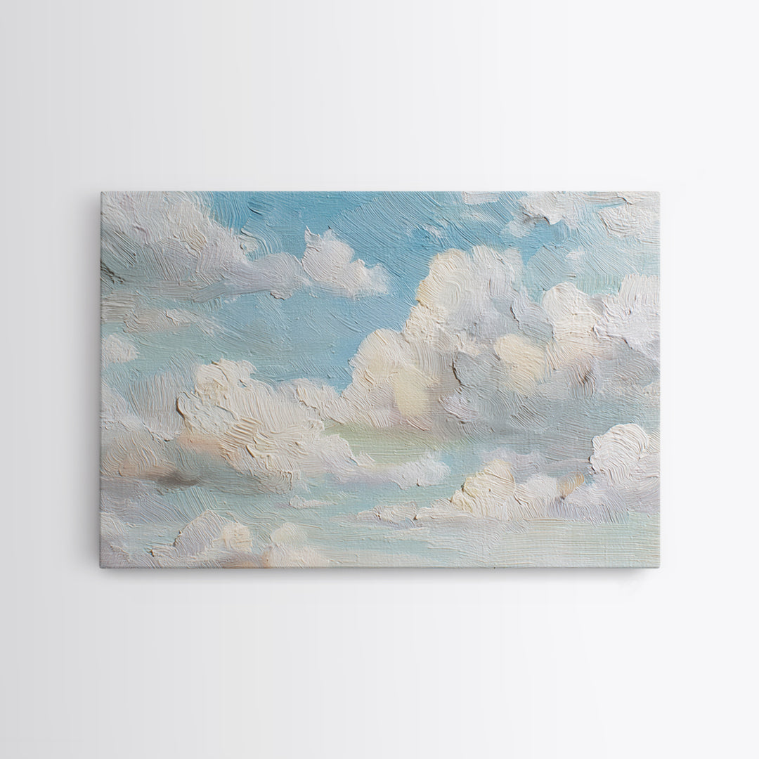 Peaceful Clouds over Open Meadow Framed Canvas Print, Dental Office Art, Wall Art, Office Decor, Calm, Dental Office Decor, DOA-3x2-13
