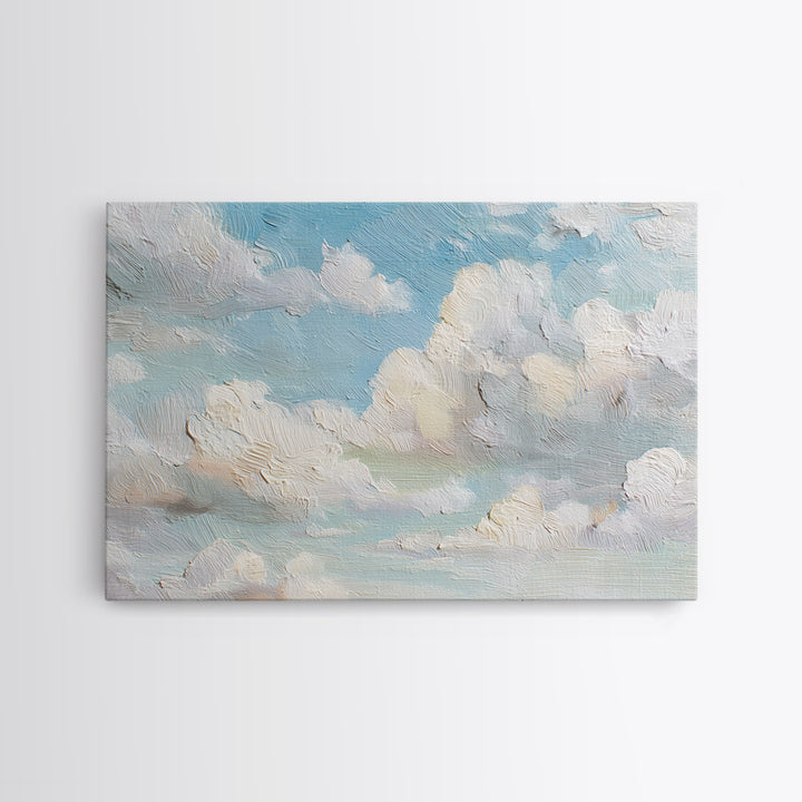Peaceful Clouds over Open Meadow Framed Canvas Print, Dental Office Art, Wall Art, Office Decor, Calm, Dental Office Decor, DOA-3x2-13