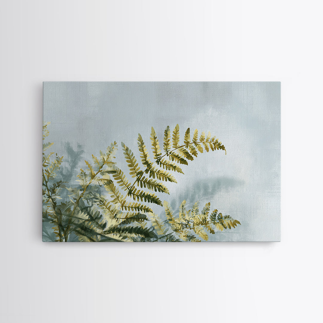 Botanical Fern Study Framed Canvas Print, Dental Office Art, Room Decor, Office Decor, Oil Painting, Calm, Minimalist Wall Art, DOA-3x2-23