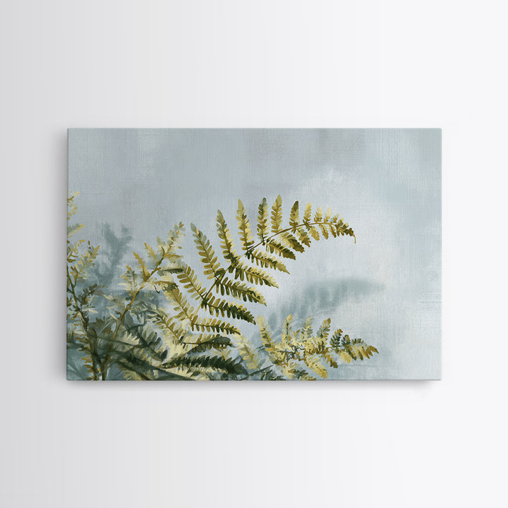 Botanical Fern Study Framed Canvas Print, Dental Office Art, Room Decor, Office Decor, Oil Painting, Calm, Minimalist Wall Art, DOA-3x2-23