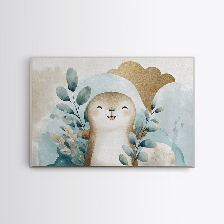 Cheerful Animal Dentist Themed Character Without Text Canvas Print, Dental Office Art, Digital Print, Office Decor, Calm, DOA-3x2-30
