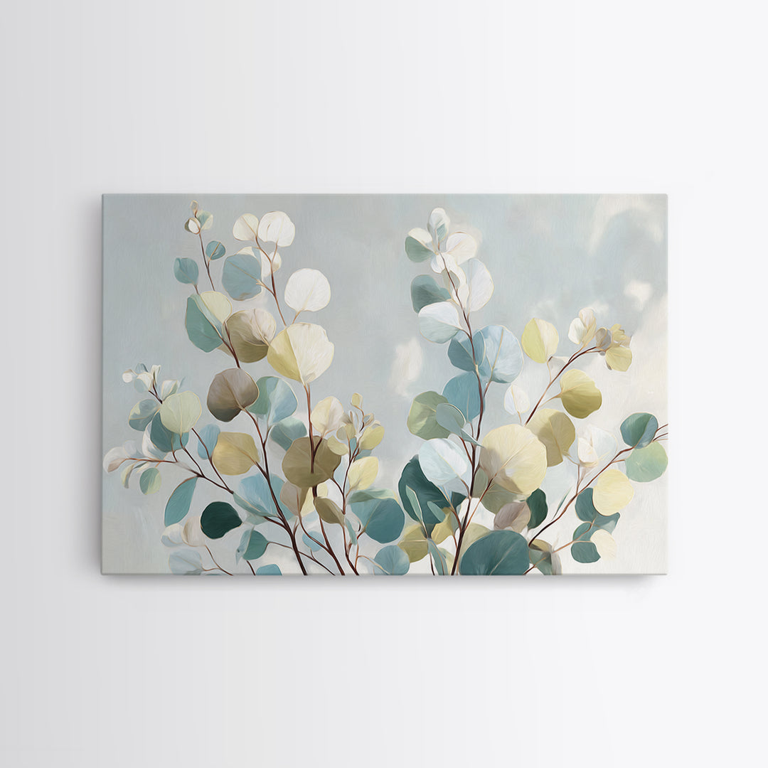 Soft Botanical Eucalyptus Print for Clean Atmosphere Canvas Print, Dental Office Art, Printable Wall Art, Office Decor, Calm, DOA-3x2-31