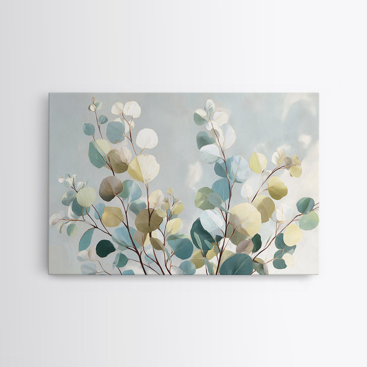 Soft Botanical Eucalyptus Print for Clean Atmosphere Canvas Print, Dental Office Art, Printable Wall Art, Office Decor, Calm, DOA-3x2-31