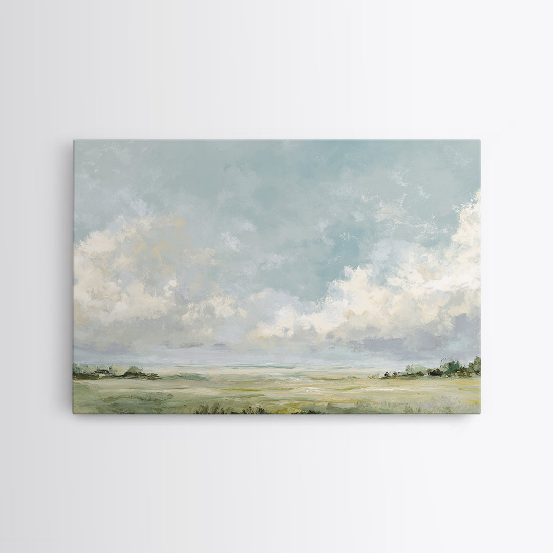 Peaceful Clouds over Open Meadow Canvas Print, Dental Office Art, Office Wall Art, Office Decor, Fine Art, Calm, Medical Decor, DOA-3x2-37