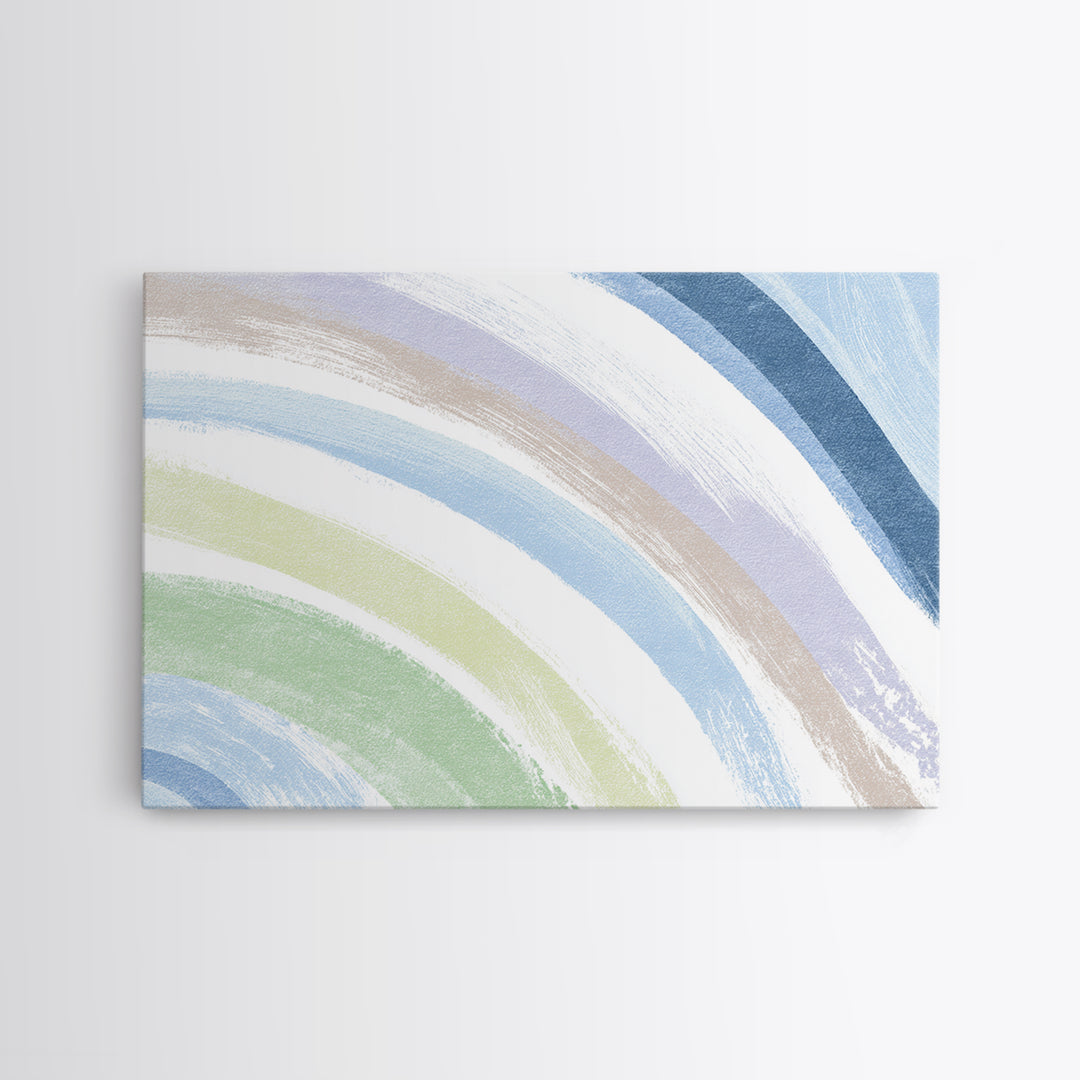 Simple Rainbow Pastel Shapes for Children Canvas Print, Dental Office Art, Room Decor Aesthetic, Office Decor, Fine Art, Calm, DOA-3x2-49