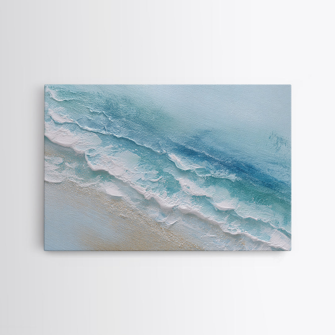 Calming Abstract Ocean Waves Framed Canvas Print, Dental Office Art, Office Decor, Oil Painting, Calm, Medical Art, DOA-3x2-5