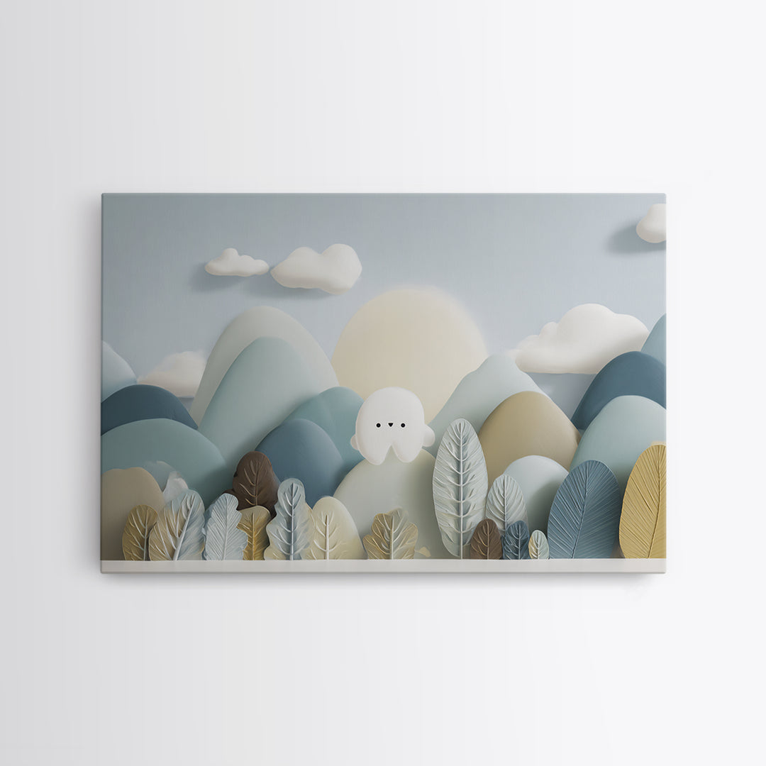 Playful Tooth Shaped Character Canvas Print, Dental Office Art, Office Wall Art, Office Decor, Abstract Art, Calm, DOA-3x2-58