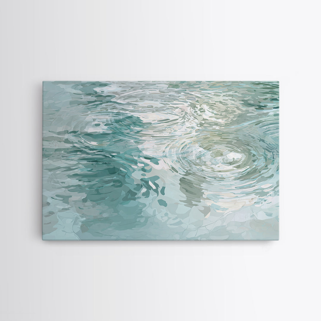 Abstract Water Ripple Pattern Framed Canvas Print, Dental Office Art, Unique Wall Art, Office Decor, Abstract Art, Calm, DOA-3x2-65