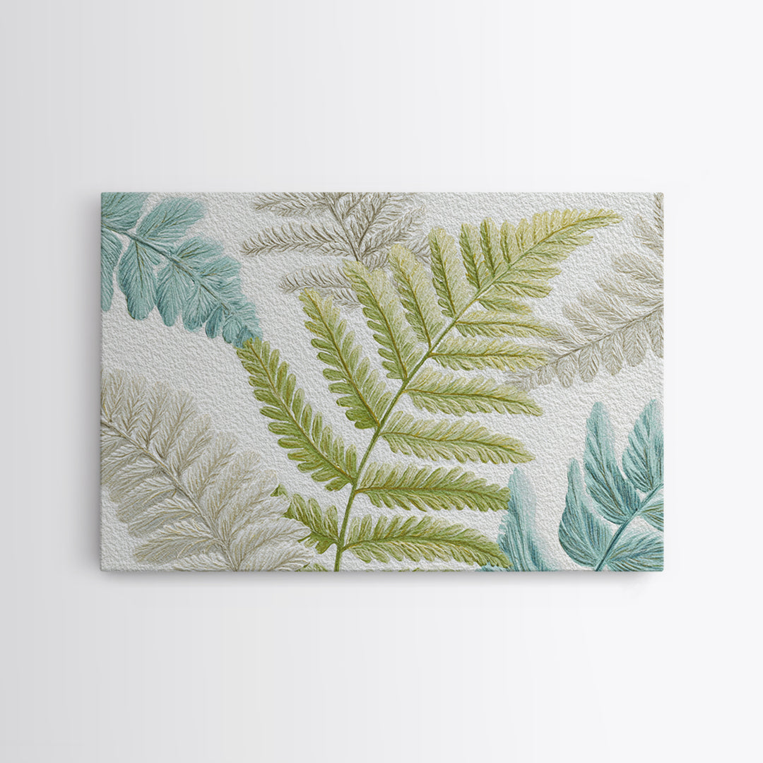 Botanical Fern Study Framed Canvas Print, Dental Office Art, Room Decor, Office Decor, Fine Art, Calm, Minimalist Wall Art, DOA-3x2-71
