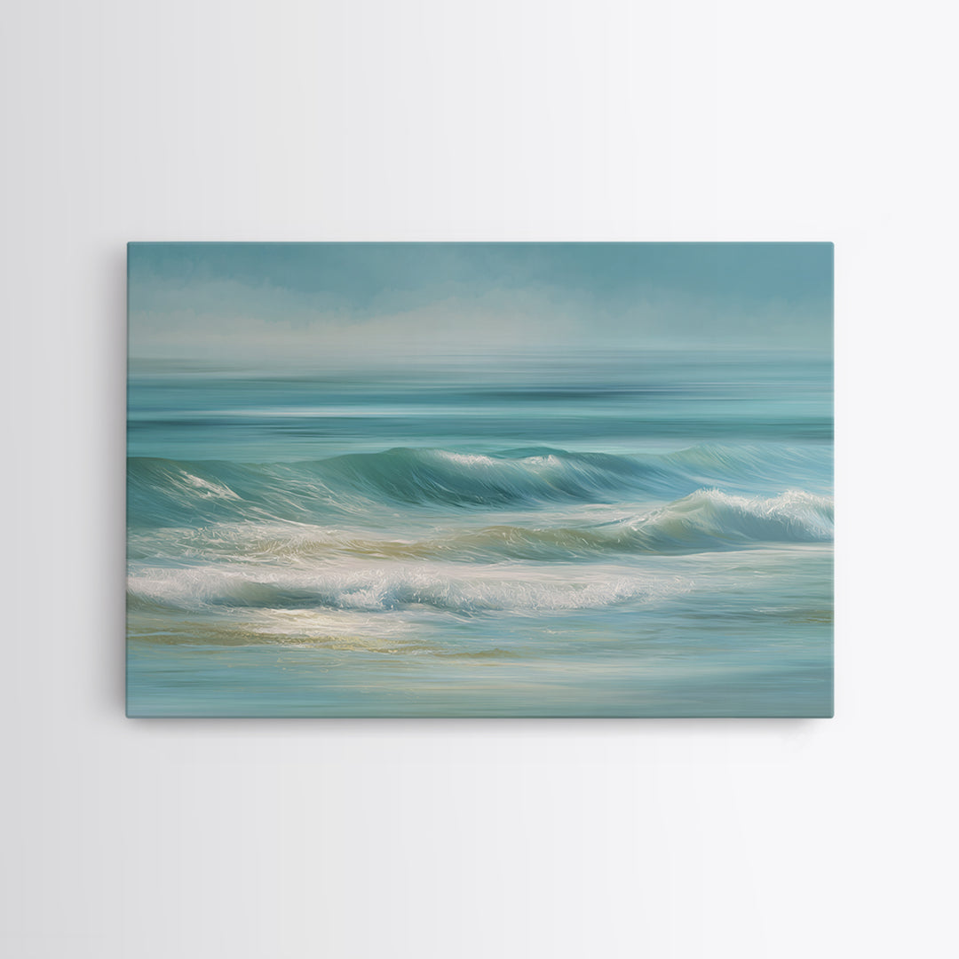 Calming Abstract Ocean Waves Framed Canvas Print, Dental Office Art, Dental Hygiene, Office Decor, Calm, Medical Office Art, DOA-3x2-77