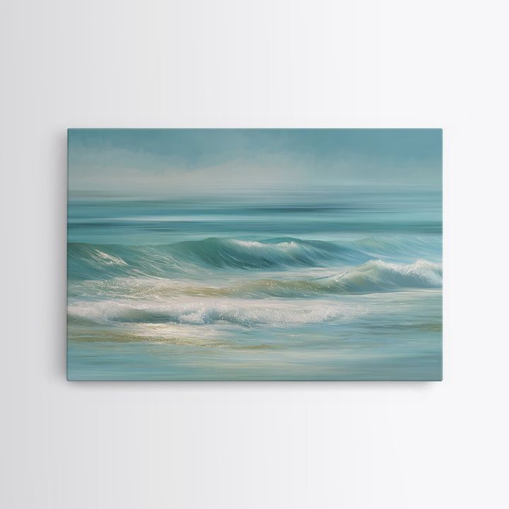 Calming Abstract Ocean Waves Framed Canvas Print, Dental Office Art, Dental Hygiene, Office Decor, Calm, Medical Office Art, DOA-3x2-77
