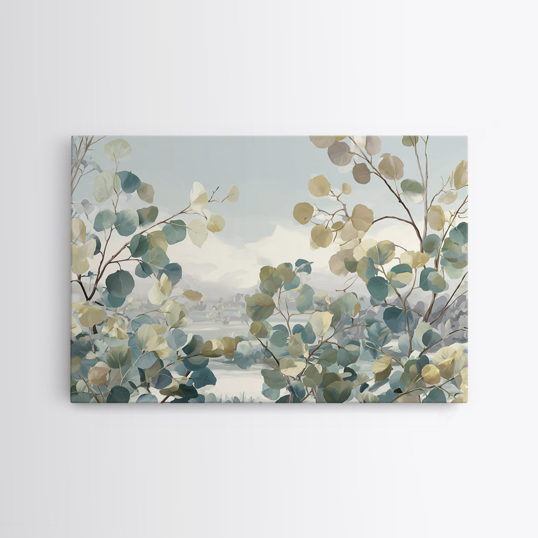 Soft Botanical Eucalyptus Print for Clean Atmosphere Canvas Print, Dental Office Art, Printable Wall Art, Office Decor, Calm, DOA-3x2-79