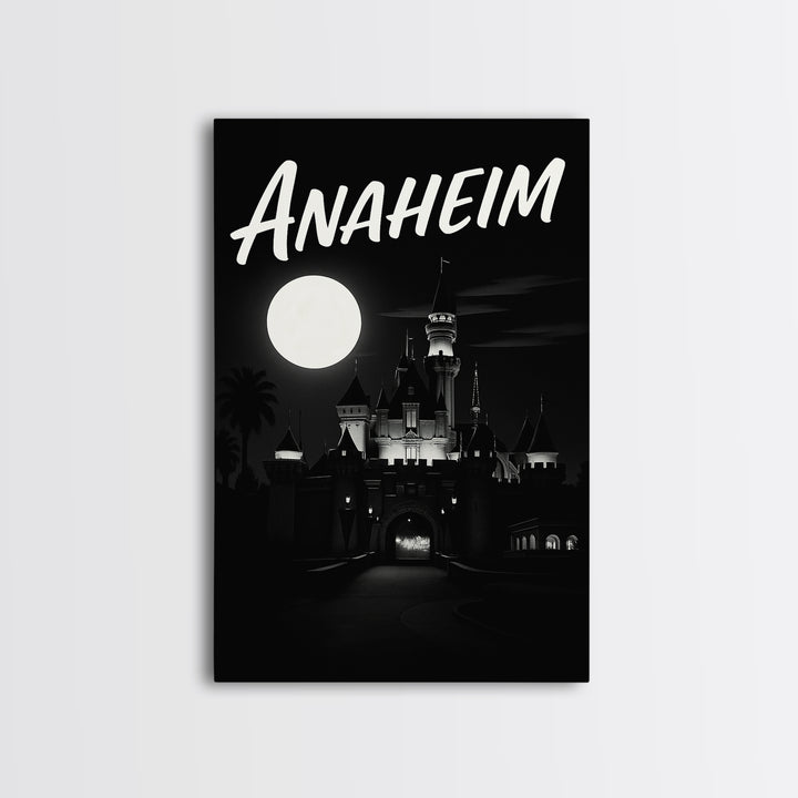 Anaheim California Travel Poster, Canvas Print, Black And White Travel Art, Anaheim Wall Art, Gift For Travelers, Retro Travel Print