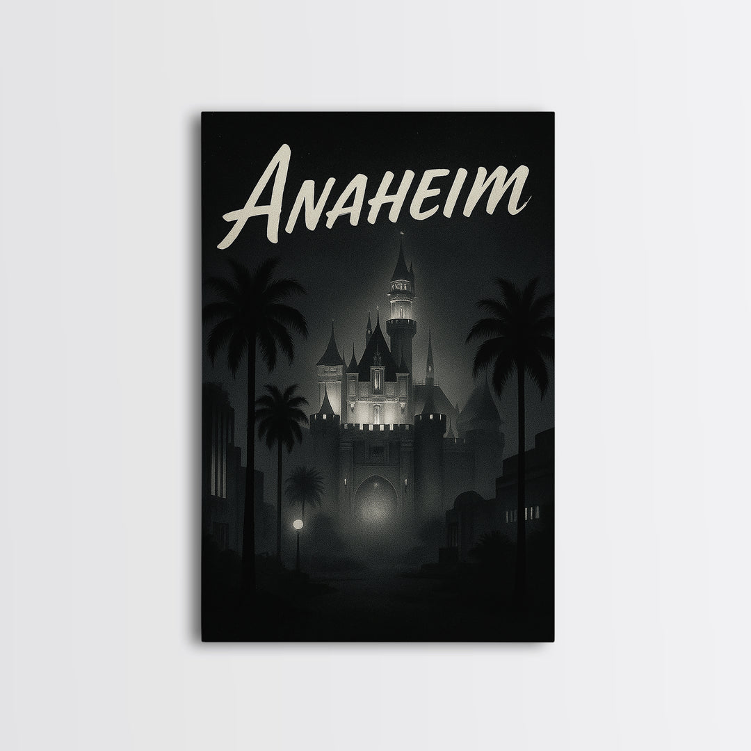 Anaheim Travel Poster, Canvas Print, Night Street Poster Art, Anaheim Wall Art, Travel Wall Decor, Modern Wall Decor, City Travel Prints