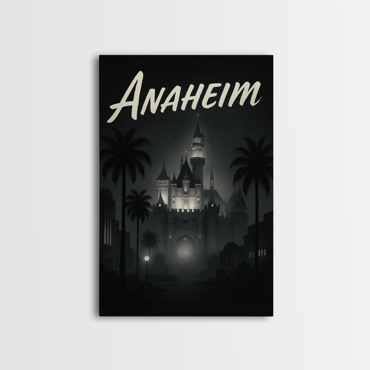 Anaheim Travel Poster, Canvas Print, Night Street Poster Art, Anaheim Wall Art, Travel Wall Decor, Modern Wall Decor, City Travel Prints