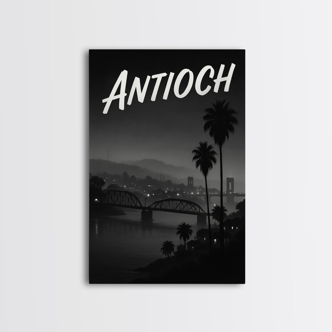 Antioch California Travel Poster, Canvas Print, Black And White Travel Art, Antioch Poster Print, Travel Poster Art, Eclectic Wall Decor